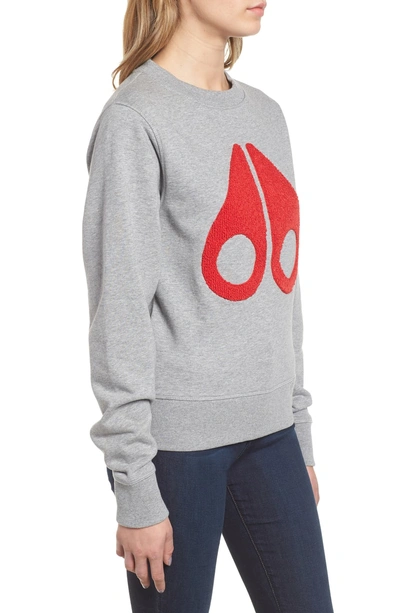 Shop Moose Knuckles Logo Sweatshirt In Grey Melange