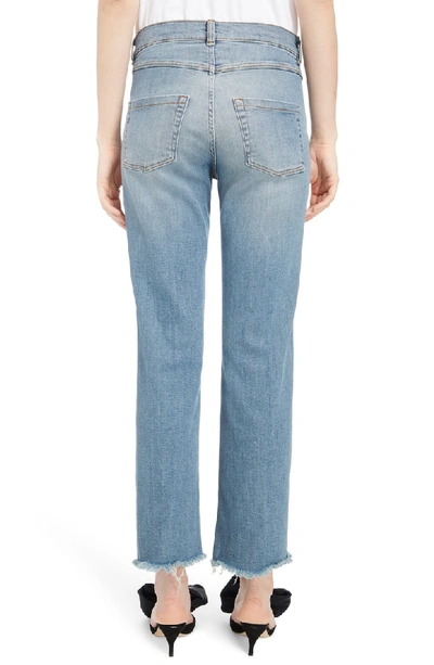 Shop Magda Butrym Curved Seam Straight Leg Jeans In Blue