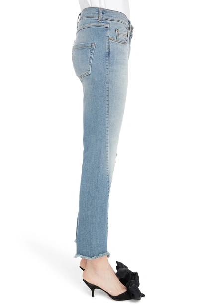 Shop Magda Butrym Curved Seam Straight Leg Jeans In Blue