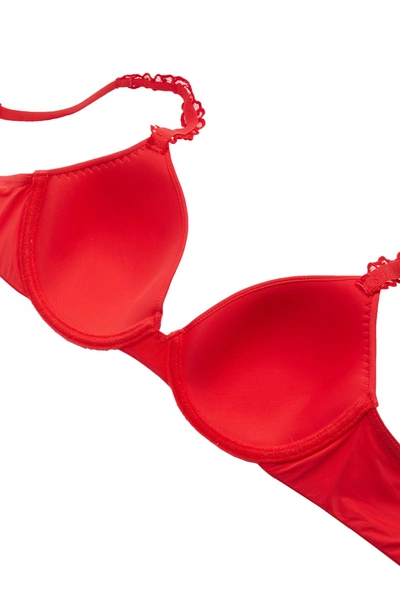 Shop Natori 'pure Luxe' Underwire T-shirt Bra In Lacquered Red