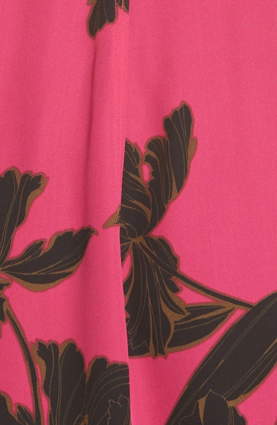 Shop A.l.c Cora Print Silk Midi Wrap Dress In Hot Pink/ Black