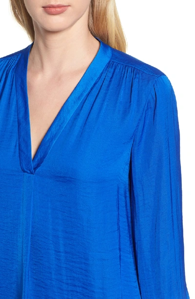 Shop Vince Camuto Rumple Fabric Blouse In Cobalt