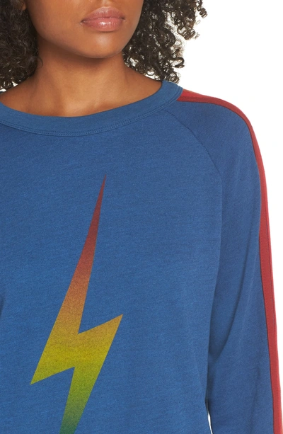 Shop Aviator Nation Bolt Fade Sweatshirt In Vintage Caribbean/ Rainbow