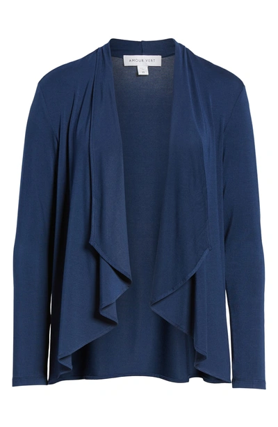 Shop Amour Vert Michaela Stretch Modal Cardigan In Navy