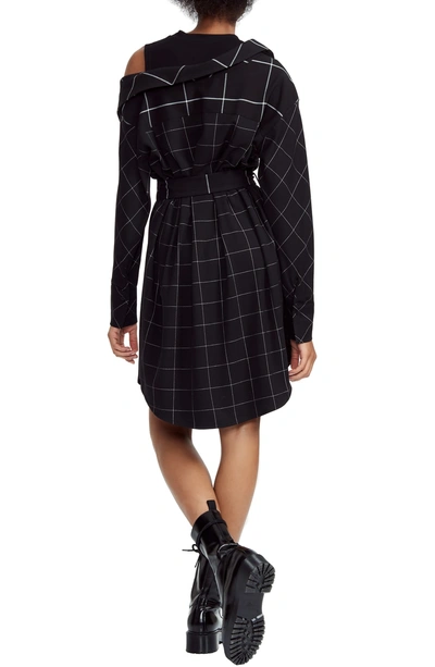 Shop Maje Windowpane Plaid Shirtdress In Checked