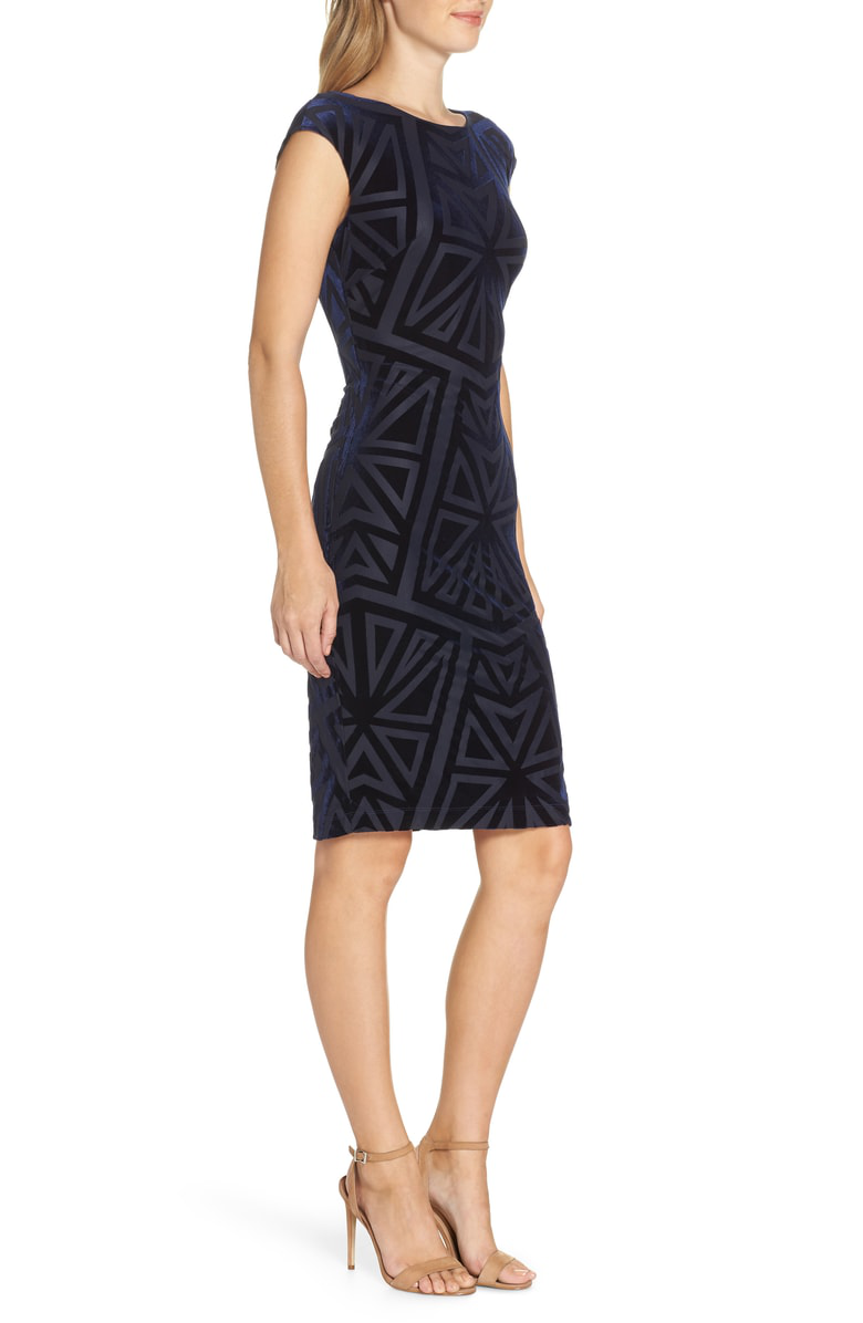 vince camuto navy velvet dress