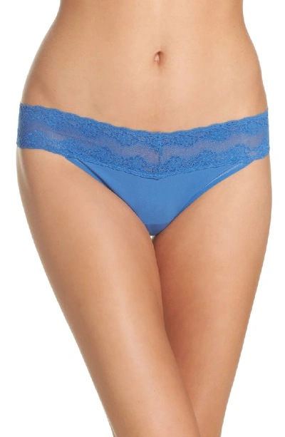 Shop Natori Bliss Perfection Thong In Berry Blue