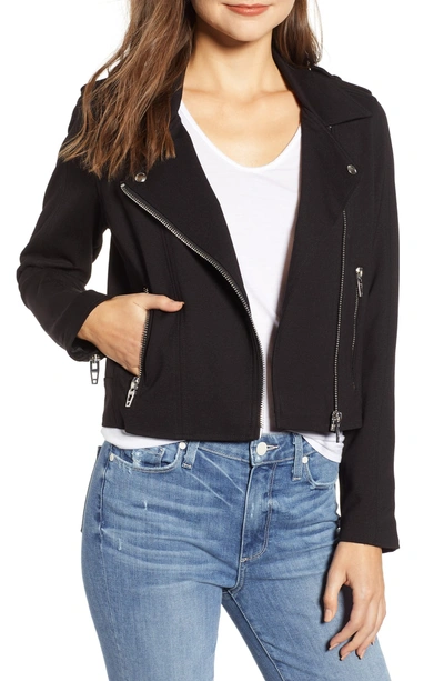 Shop Blanknyc Knit Moto Jacket In Caviar