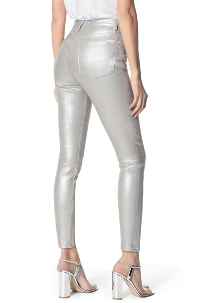 Shop Joe's Charlie Coated High Waist Ankle Skinny Jeans In Silver