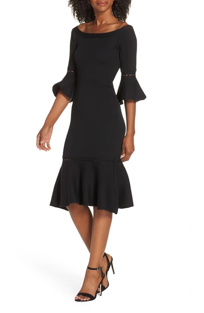 Shop Adelyn Rae Zara Off The Shoulder Sweater Dress In Black