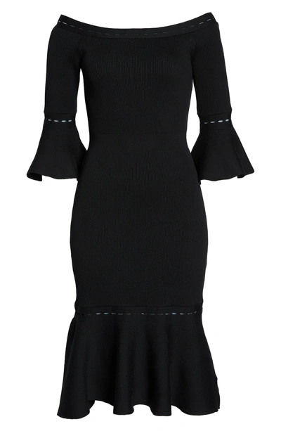 Shop Adelyn Rae Zara Off The Shoulder Sweater Dress In Black