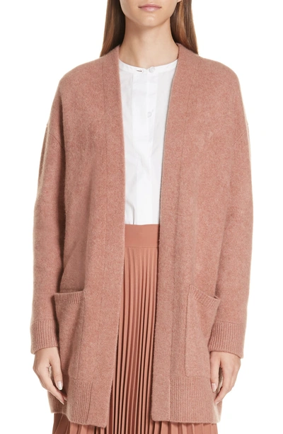 Vince Open front Patch pocket Cashmere Cardigan In Heather Vintage