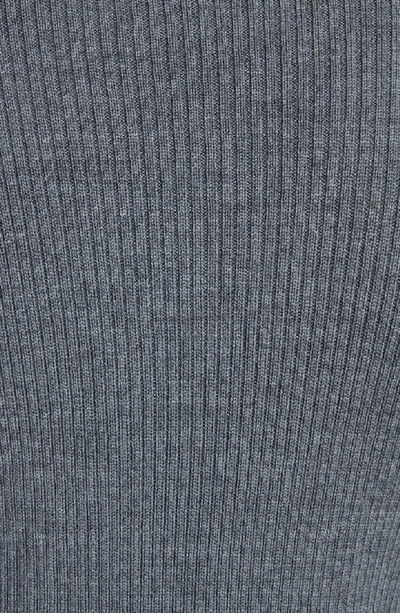 Shop Tory Burch Liv Merino Wool Sweater In Ashed Grey