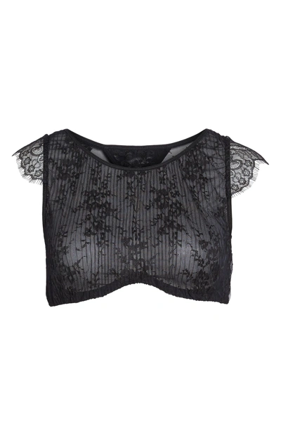 Shop Passionata By Chantelle Lace Crop Top In Black
