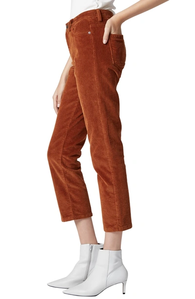 Blanknyc The Madison Corduroy Ankle Straight Leg Pants In Clockwork Copper