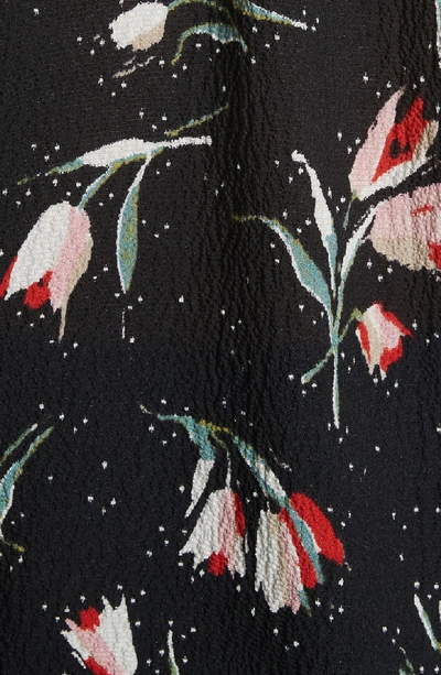 Shop Rebecca Taylor Stretch Silk Floral Top In Black Combo