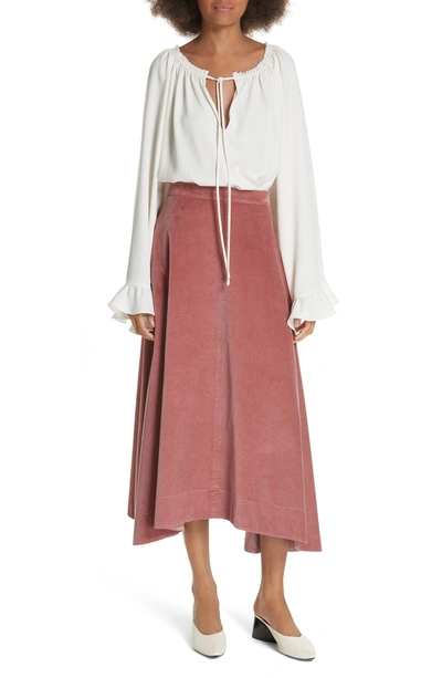 Shop Elizabeth And James Danielle Corduroy Midi Skirt In Cameo