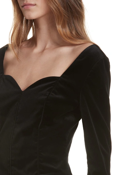 Shop Frame Sweetheart Velvet Bustier Top In Noir