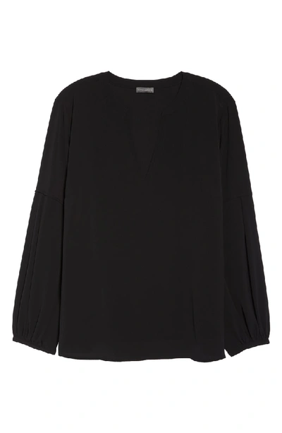 Shop Vince Camuto Bubble Sleeve Crepe Blouse In Rich Black