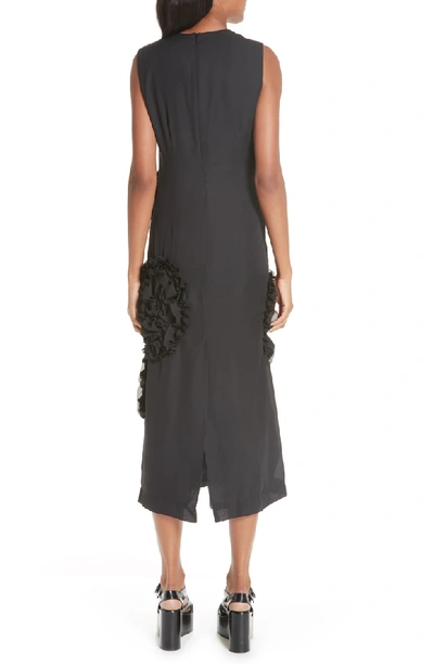 Shop Simone Rocha Flower Georgette Sheath Dress In Black