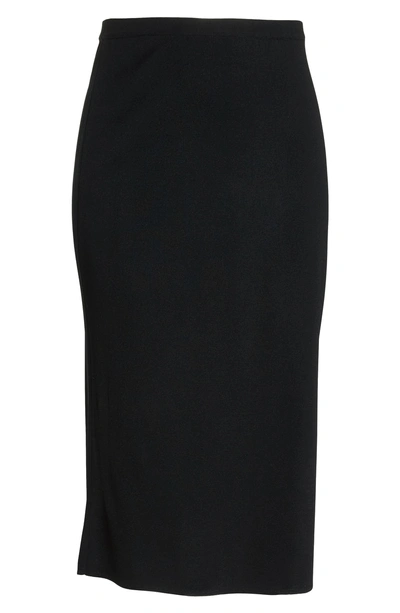 Shop Ming Wang Knit Midi Skirt In Black