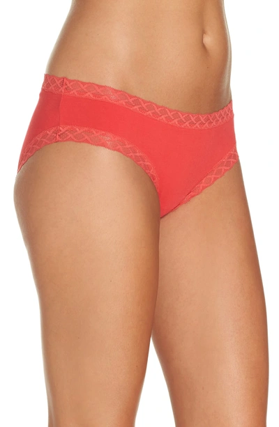 Shop Natori Bliss Cotton Girl Briefs In Lacquered Red