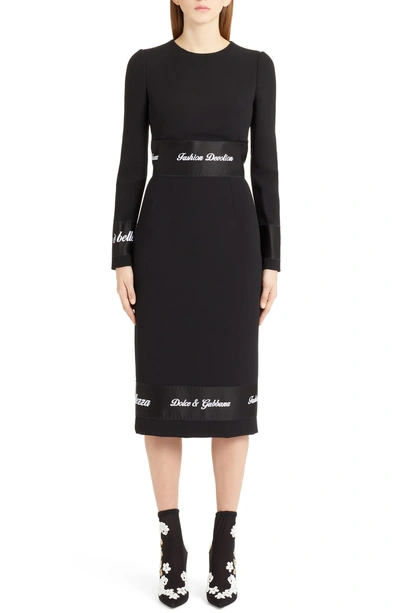 Shop Dolce & Gabbana Fashion Devotion Sheath Dress In Black