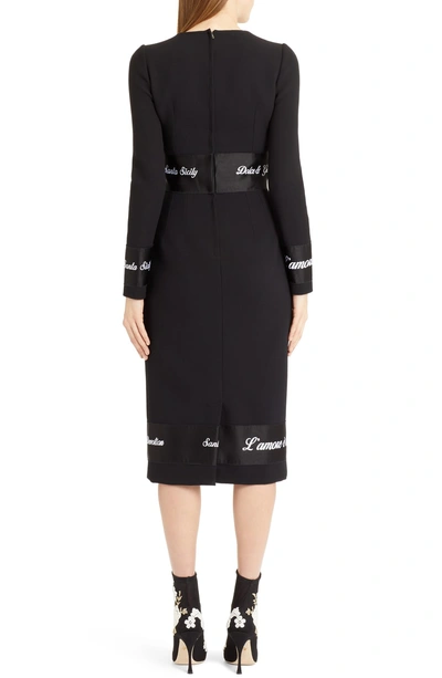 Shop Dolce & Gabbana Fashion Devotion Sheath Dress In Black