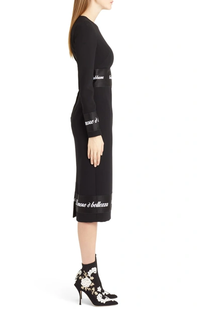 Shop Dolce & Gabbana Fashion Devotion Sheath Dress In Black