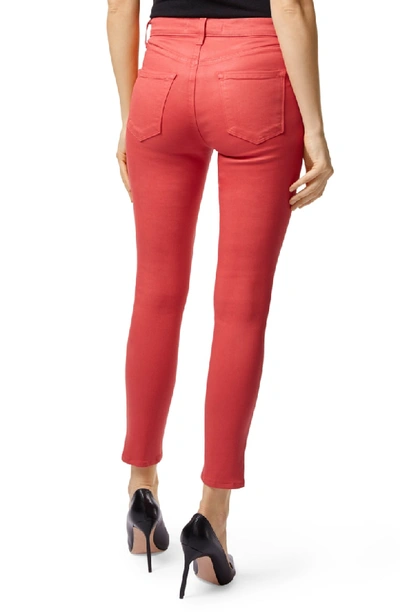 Shop J Brand Alana High Waist Crop Skinny Jeans In Coated Rose Tea