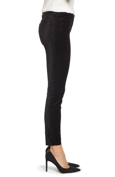 Shop Jen7 Velvet Ankle Skinny High Waist Pants In Black