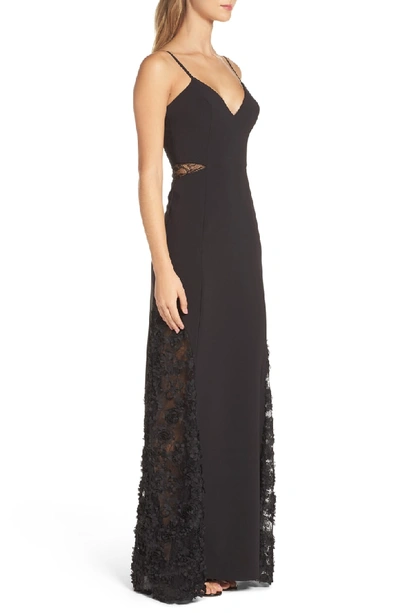 Shop Maria Bianca Nero Shannon Lace Inset Gown In Black