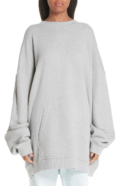 Shop Y/project Draped Hoodie In Gris Chine