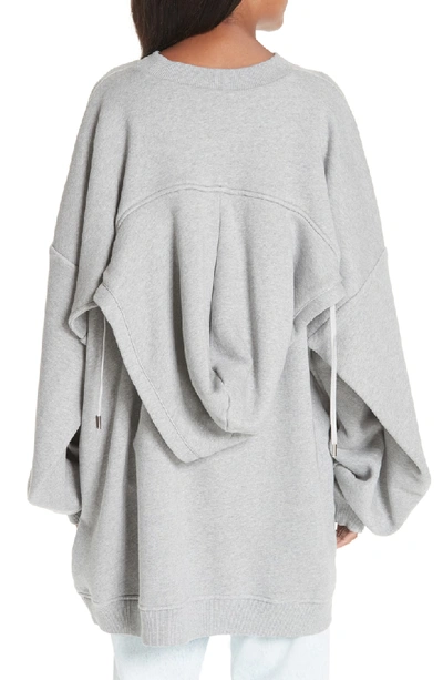 Shop Y/project Draped Hoodie In Gris Chine