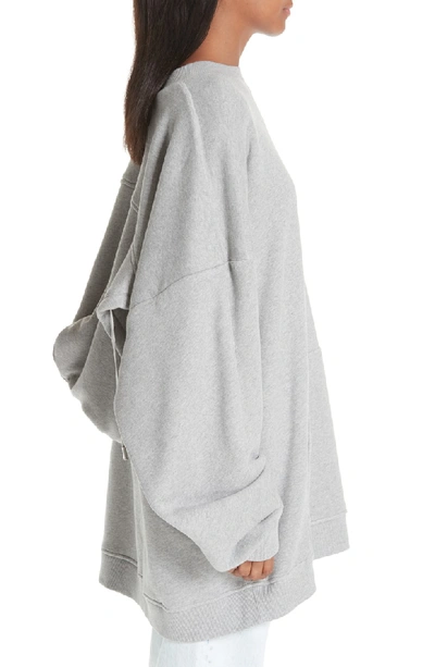 Shop Y/project Draped Hoodie In Gris Chine