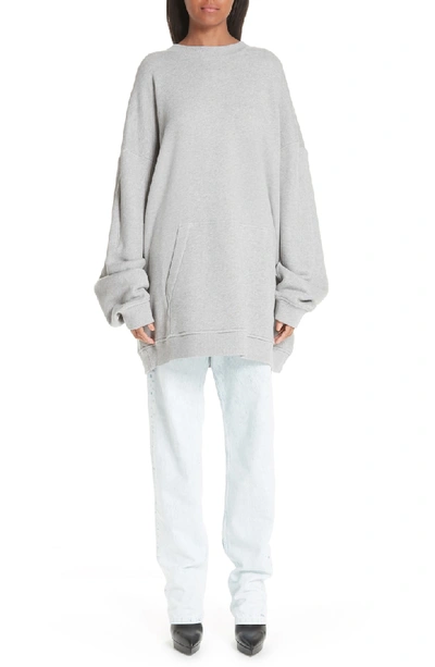 Shop Y/project Draped Hoodie In Gris Chine