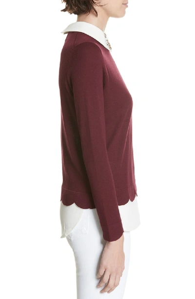 Shop Ted Baker Suzaine Layered Sweater In Maroon