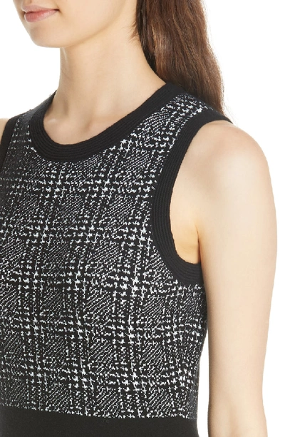 Shop Kate Spade Mod Plaid Sleeveless Sweater Dress In Black