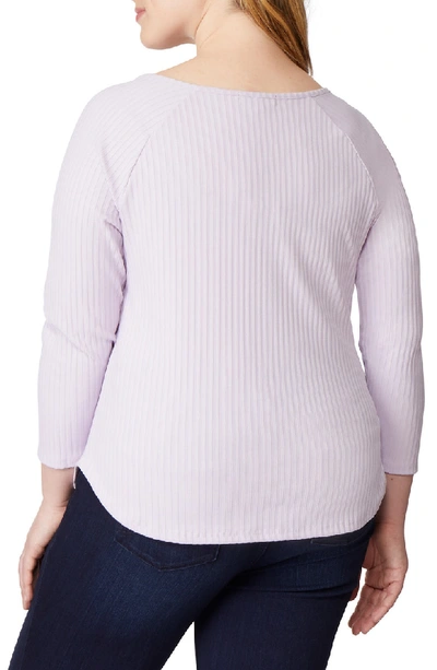 Shop Rebel Wilson X Angels Rib Knit Henley Top In Orchid