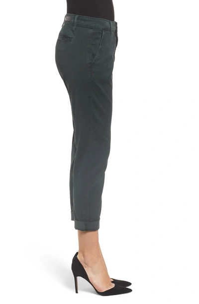 Shop Ag Caden Crop Twill Trousers In Sulfur Dark Ivy