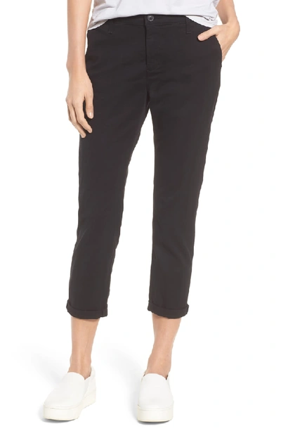 Shop Ag Caden Crop Twill Trousers In Super Black