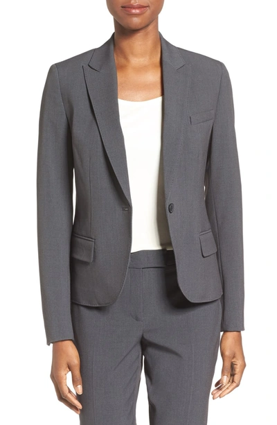 Shop Anne Klein One-button Suit Jacket In New Grey
