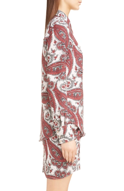 Shop Isabel Marant Tania Techno Paisley Shirt In White/ Red