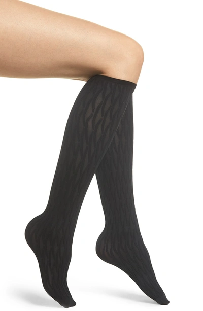 Shop Falke Origami Knee High Stockings In Black