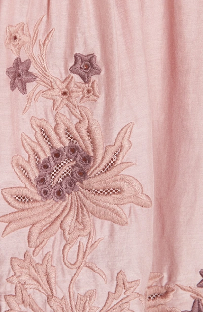 Shop Sea Greta Embroidered Ruffle Trim Blouse In Blush