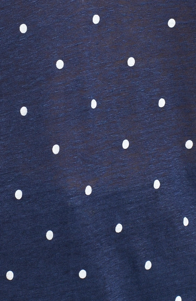 Shop Rails Cara V-neck Slub Knit Tee In White Navy Polka Dots