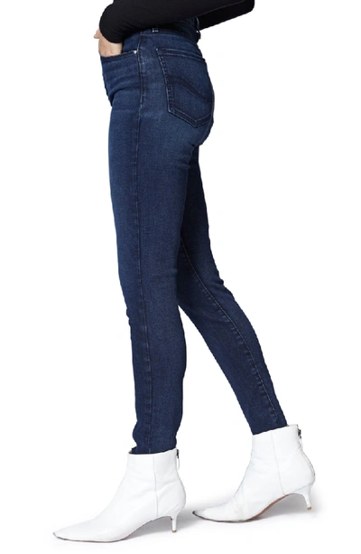 Shop Sanctuary Social High Rise Raw Hem Skinny Ankle Jeans In Stockholm Blue