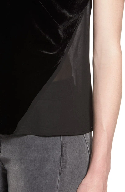 Shop J Brand 'lucy' Velvet Front Camisole In Black