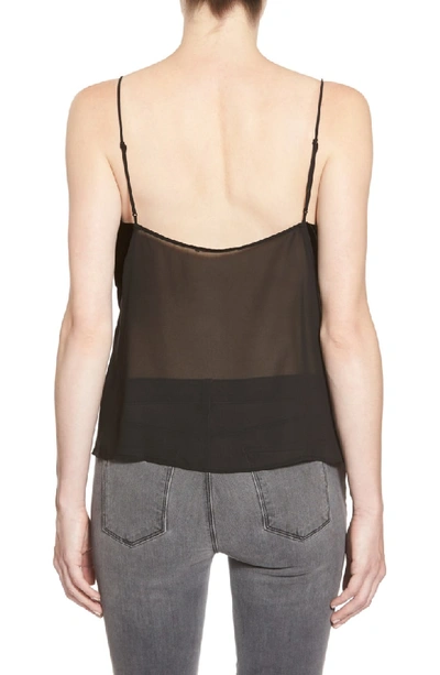 Shop J Brand 'lucy' Velvet Front Camisole In Black