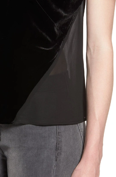 Shop J Brand 'lucy' Velvet Front Camisole In Black